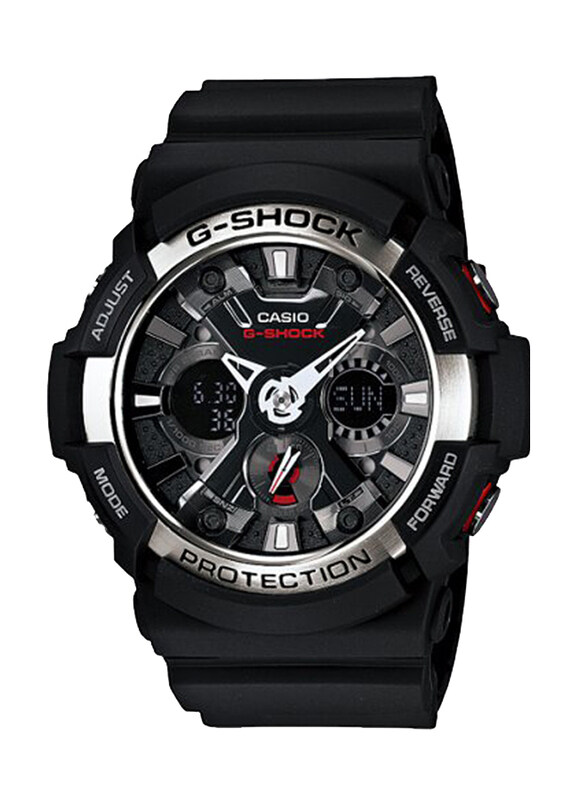 

Casio G-Shock Analog + Digital Sport Watch for Men with Rubber Band, Water Resistant and Chronograph, GA-200-1A, Black