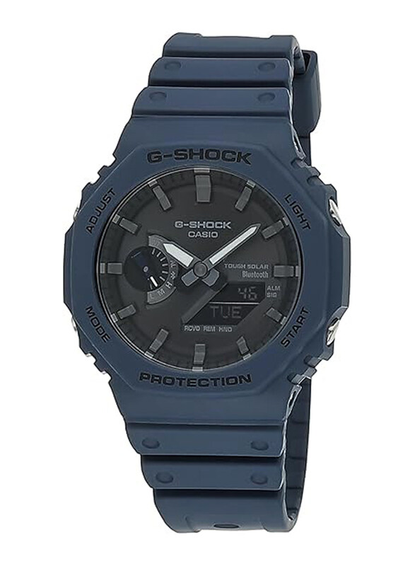 

Casio G-Shock Analog Watch for Men with Plastic Band, Water Resistant, GA-B2100-2ADR, Blue-Black