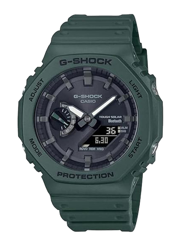 

Casio G-Shock Analog + Digital Watch for Men with Resin Band, Water Resistant, GA-B2100-3ADR, Green-Black