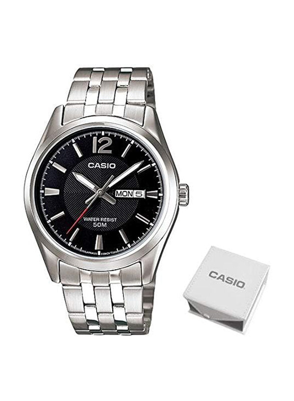 

Casio Analog Watch for Men with Stainless Steel Band, Water Resistant, MTP-1335D-1AV, Silver-Black