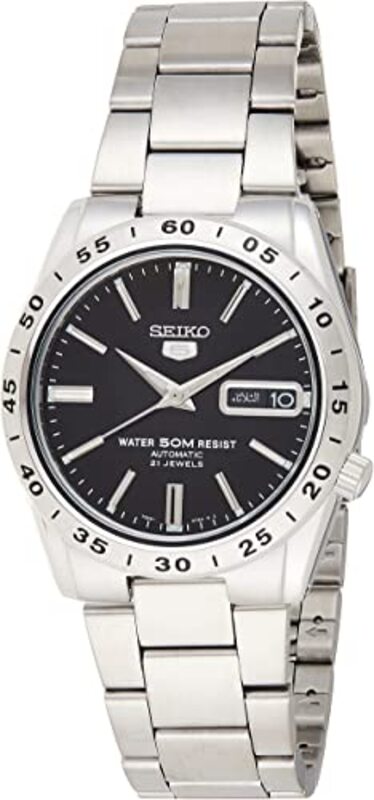 

Seiko Automatic Analog Watch for Men with Stainless Steel Band, Water Resistant, SNKE01K1, Silver-Black