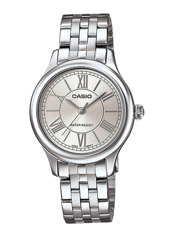 

Casio Analog Watch for Women with Stainless Steel Band, Water Submerge Resistant, LTP-E113D-7ADF, Silver