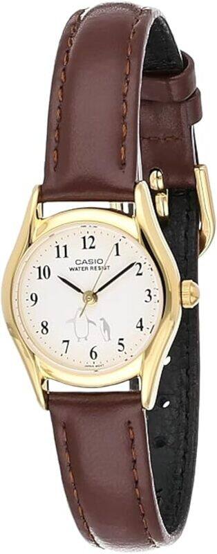 

Casio Womens Quartz Watch, Analog Display and Leather Strap