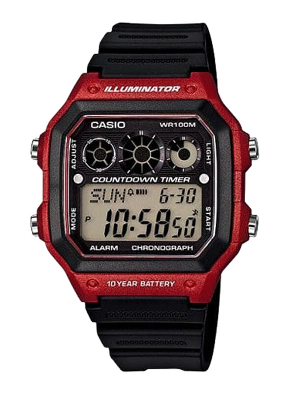 

Casio Digital Watch for Men with Resin Band, Water Resistant, AE-1300WH-4AVEF, Black