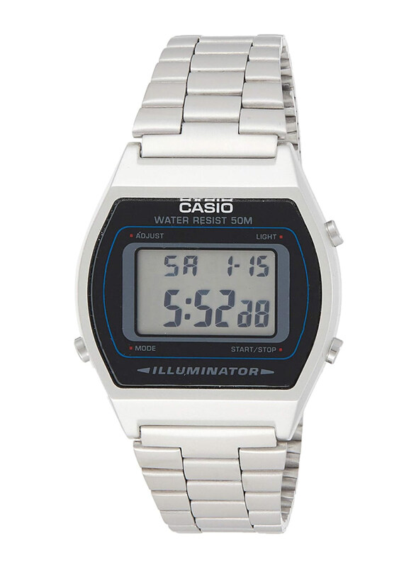 

Casio Illuminator Digital Watch for Unisex with Stainless Steel Band, Water Resistant, B640WD-1AVEF, Silver-Grey