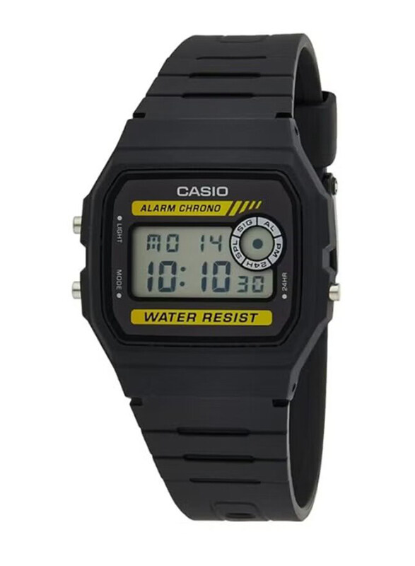 

Casio Digital Watch for Men with Resin Band, Water Resistant and Chronograph, F-94WA-9DG, Black