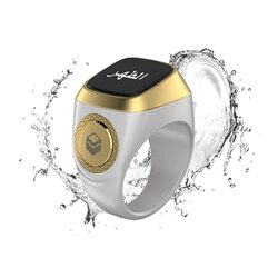 Iqibla Tasbih Zikr Water Resistant Smart Ring for Men, 20mm, Silver