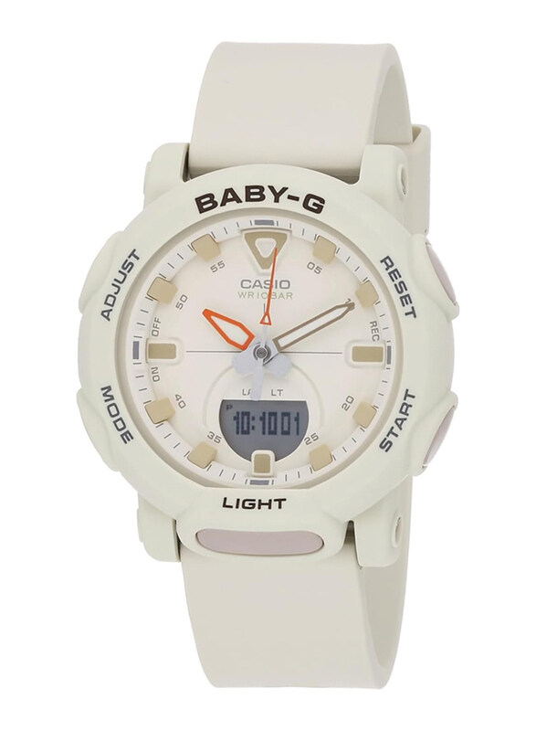 

Casio Baby-G Analog + Digital Watch for Women with Resin Band, Water Resistant, BGA-310-7ADR, White-Beige