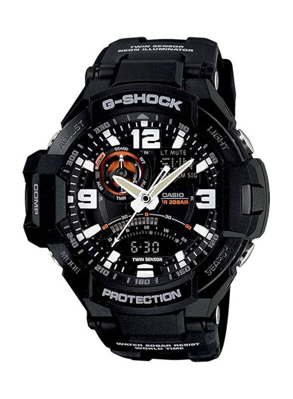 

Casio G-Shock Analog + Digital Watch for Men with Resin Band, Water Resistant, GA-1000-1A, Black