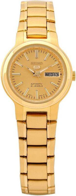 Seiko Women's SYME46K1 Seiko 5 Automatic Gold Dial Gold-Tone Stainless Steel Watch