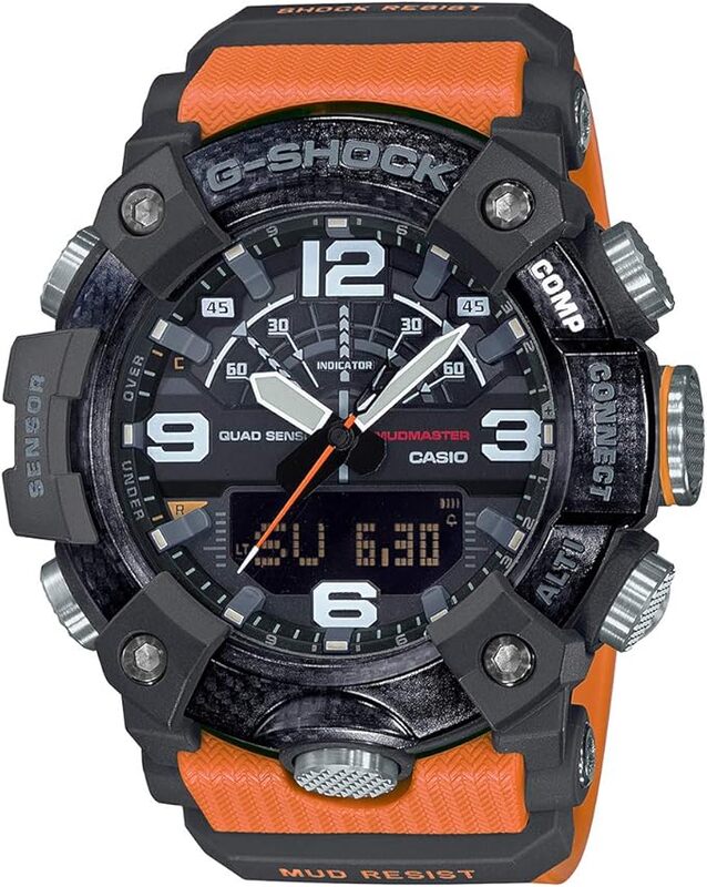 

Casio G-Shock Master of G Mudmaster Analog + Digital Watch for Men with Resin Band, Water Resistant, GG-B100-1A9DR (G974), Orange-Black