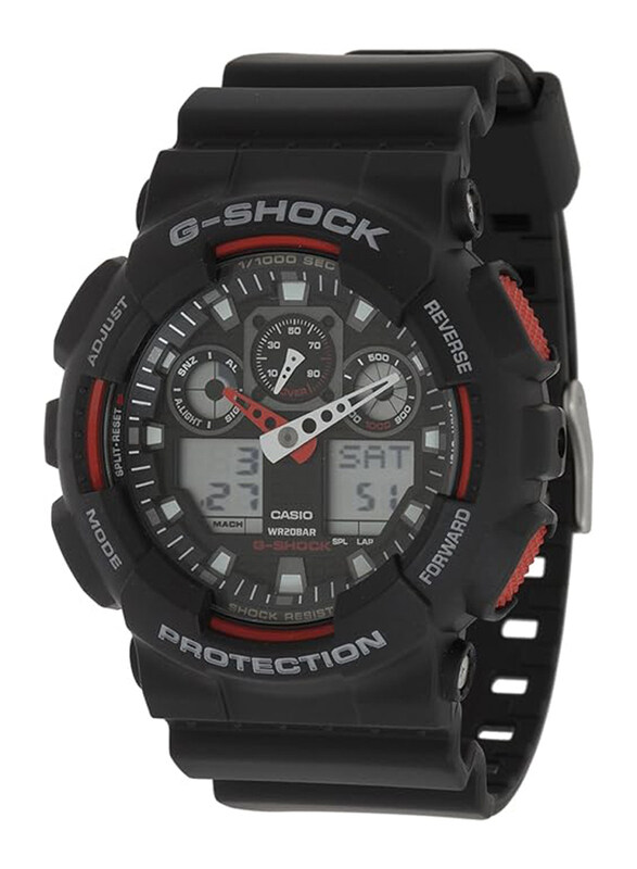 

Casio G-Shock Analog + Digital Quartz Watch for Men with Resin Band, Water Resistant, GA100-1A4, Black