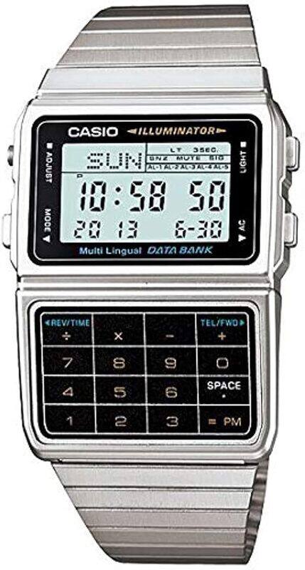 

Casio Data Bank Digital Dial Stainless Steel Band Watch For Unisex