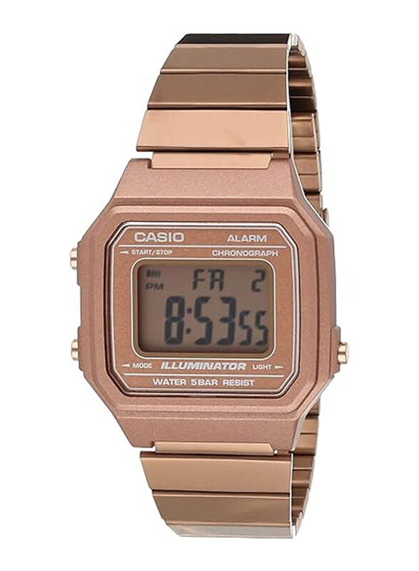 

Casio Illuminator Digital Watch for Men with Stainless Steel Band, Water Resistant, B650WC-5AEF, Rose Gold