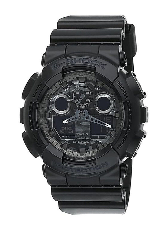 

Casio G-Shock Analog + Digital Quartz Watch for Men with Resin Band, Water Resistant, GA-100CF-1ADR (G520), Black