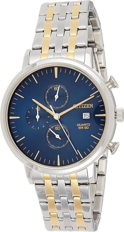 

Citizen Stainless Steel Watch, Round Blue Dial Men's, Two Tone AN3614-54L