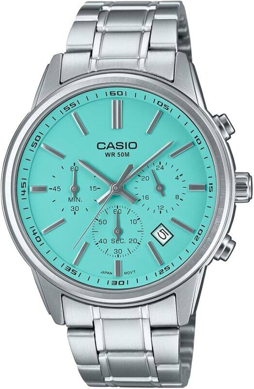 

Casio General MTP-E515D-2A2VDF Chronograph Men Baby Blue Dial Stainless Steel Band