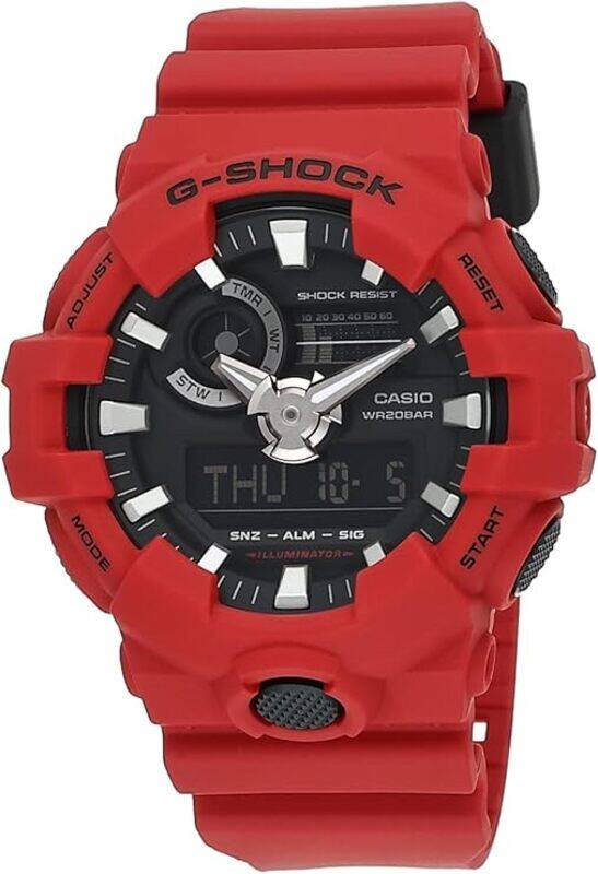 

Casio G-Shock Watch - GA-700-4ADR Black Dial, Red Band