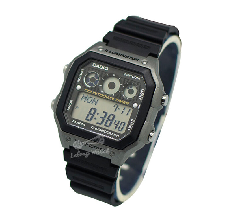 

Casio Collection Black and Grey Illumir Chronograph Resin Watch