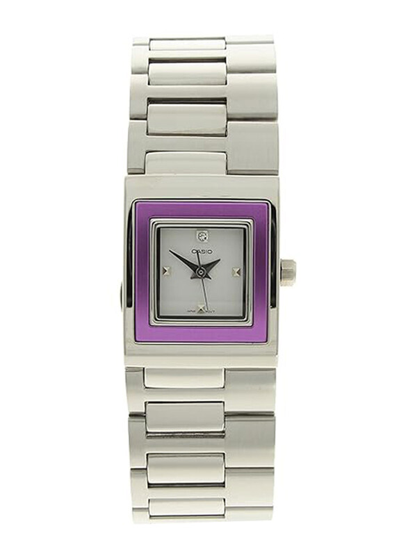 

Casio Analog Watch for Women with Stainless Steel Band, Water Resistant, LTP-1317D-6CDF (A667), Silver-White