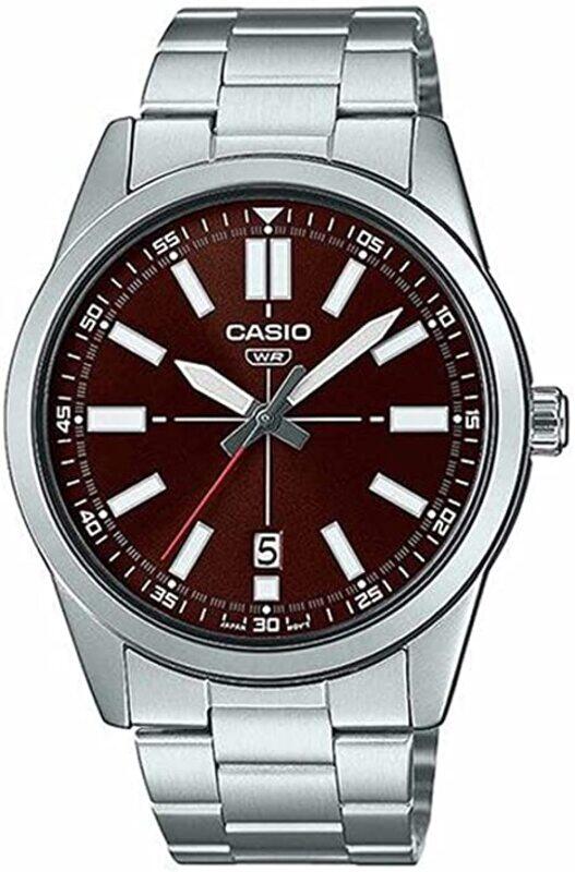 

Casio Analog Watch for Men with Stainless Steel Band, Water Resistant, MTP-VD02D-5EUDF, Silver-Black