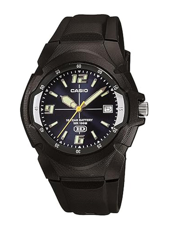 

Casio Analog Watch for Men with Resin Band, Water Resistant, EAW-MW-600F-2AV, Black