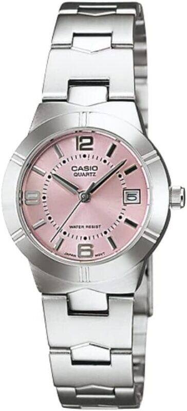 

Casio Women's Watch - LTP-1241D-4A Pink Dial, Silver Band