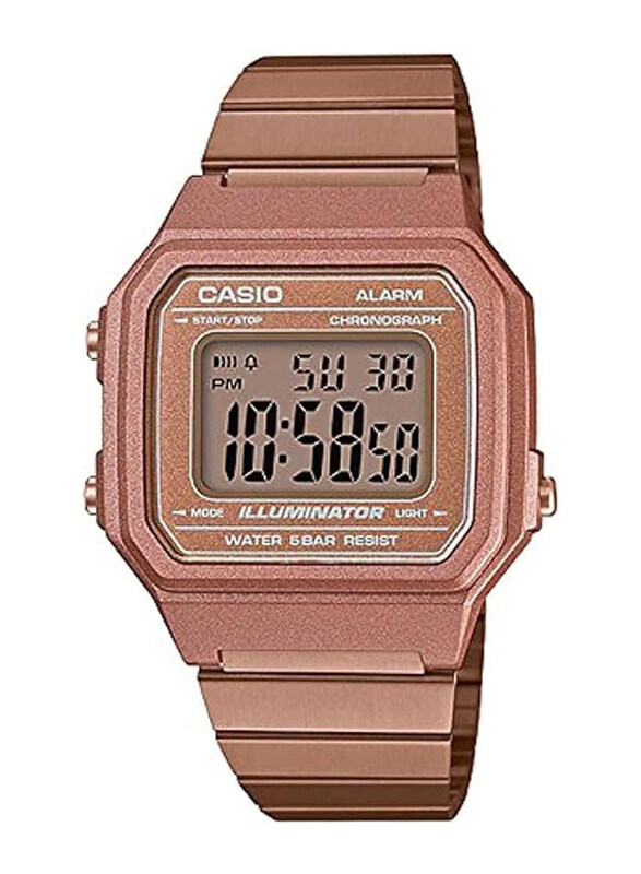 

Casio Illuminator Digital Watch Unisex with Stainless Steel Band and Water Resistant, B650WC-5A, Rose Gold