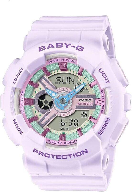 

Casio Baby-G Women's Watch - BA-110XPM-6ADR Multicolor Dial, Purple Band