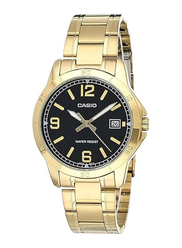 

Casio Analog Watch for Men with Stainless Steel Band, Water Resistant, MTP-V004G-1BUDF, Gold-Black