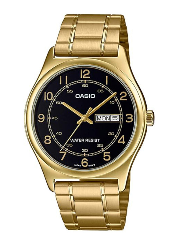 

Casio Analog Watch for Men with Metal Band, Water Resistant, MTP-V006G-1BUDF, Gold-Black