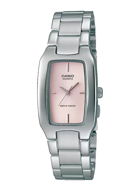 

Casio Enticer Analog Watch for Woman with Stainless Steel Band, Water Resistant, LTP1165A-4CDF, Silver-Pink