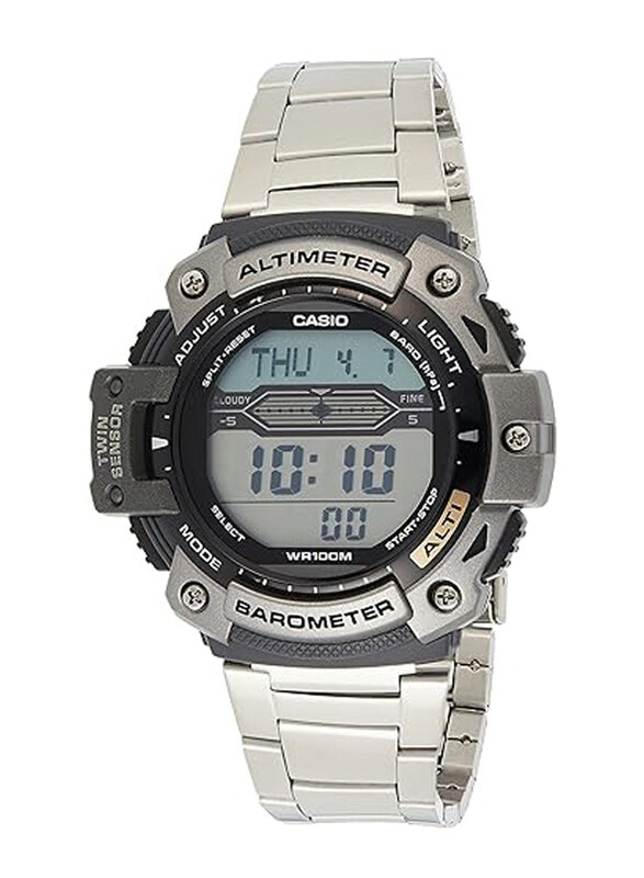 

Casio Digital Watch for Men with Stainless Steel Band, Water Resistant, SGW-300HD-1AVDR, Silver-Black