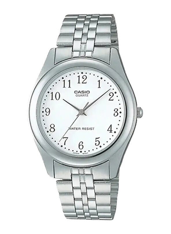 

Casio Analog Watch for Men with Stainless Steel Band, Water Resistant, MTP-1129A-7BRDF, Silver-White