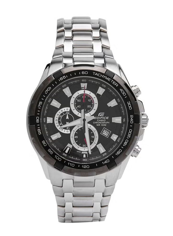 

Casio Edifice Analog Watch for Men with Stainless Steel Band, Water Resistant and Chronograph, EF-539D-1AV, Silver-Black