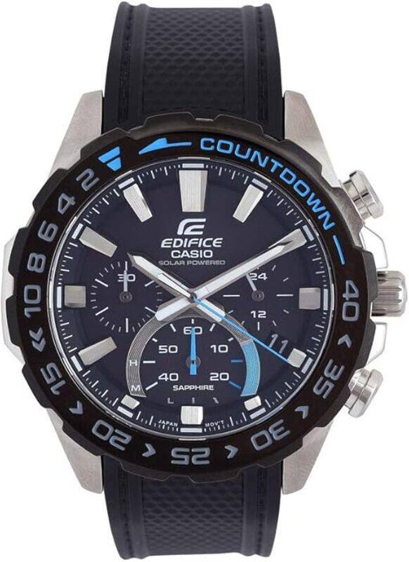 

Casio Edifice Analog Watch for Men with Resin Band, Water Resistant and Chronograph, EFS-S550PB-1AVUDF (ED477), Black