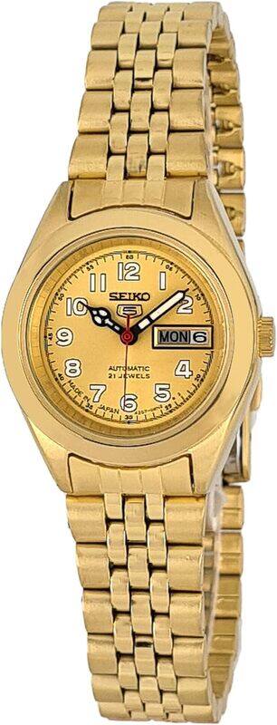 

Seiko automatic 21 Jewels Calendar golden Stainless steel ladies watch SYMF94J1, Golden, bracelet