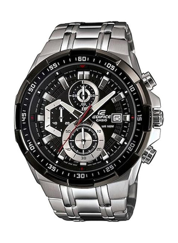

Casio Analog Watch for Men with Stainless Steel Band, Water Resistant and Chronograph, EFR-539D-1AVUDF, Silver-Black