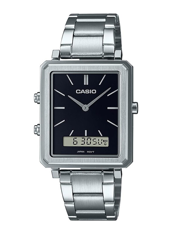 

Casio Analog + Digital Watch for Men with Stainless Steel Band, Water Resistant, MTP-B205D-1EDF, Silver-Black