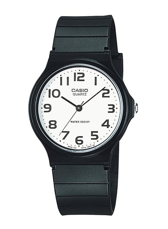 

Casio Analog + Digital Watch Unisex with Resin Band, Water Resistant, MQ-24-7B, Black-White