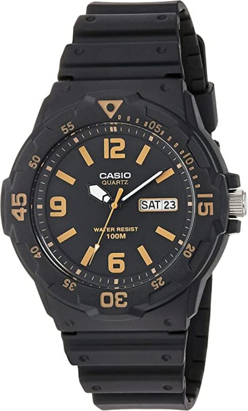 Casio Analog Quartz Display Watch for Men with Resin Band, Water Resistant, Mrw-200H-1B3V, Black