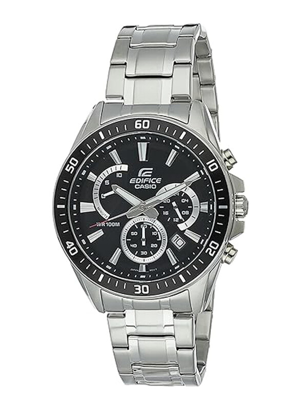 

Casio Edifice Analog Watch for Men with Stainless Steel Band, Water Resistant and Chronograph, EFR-552D-1AV, Silver/Black