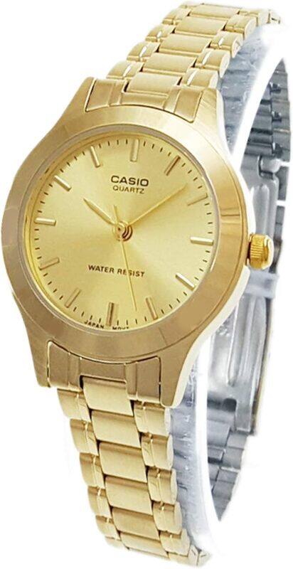 

Casio Women's Watch - LTP-1128N-9ARDF Gold Dial, Gold Band