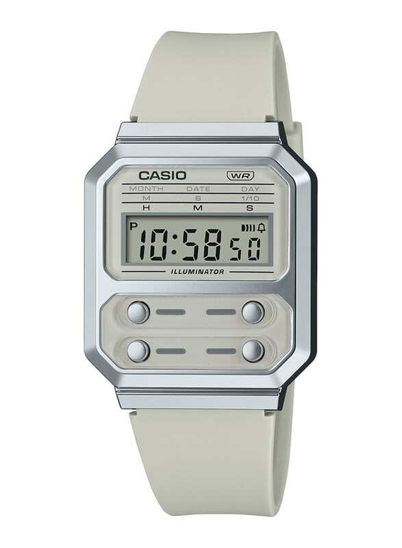 

Casio Vintage Series Digital Watch Unisex with Resin Band, Water Resistant, A100WEF-8ADF, Beige