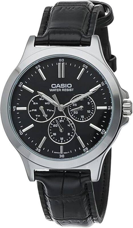 

Casio Mens Black Dial Leather band mtp-v300l-1a