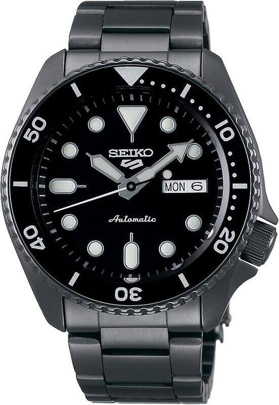 

Seiko Mens SRPD65K1 Analgoue Stainless Steel Band Sport Watch, Black Dark Grey