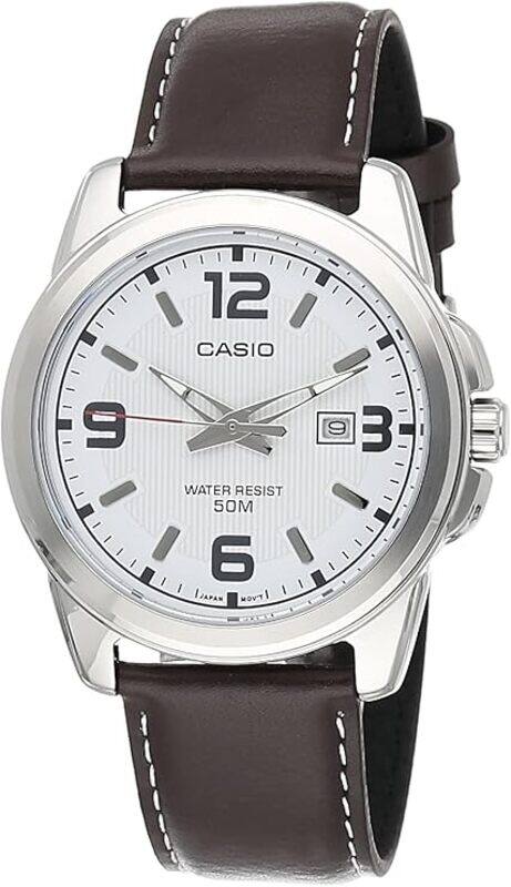 

Casio Mens Quartz Watch, Analog Display and Leather Strap MTP-1314L-7A