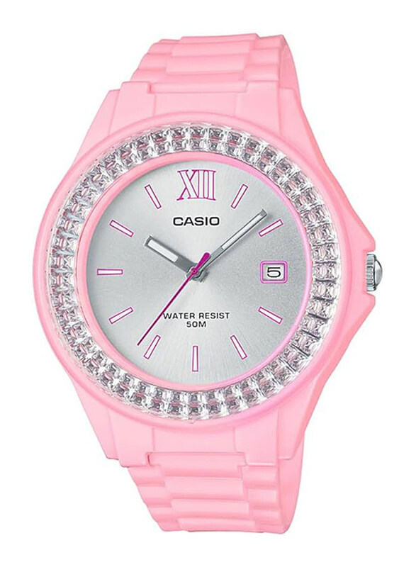 

Casio Analog Watch for Women with Resin Band, Water Resistant, LX-500H-4E4VDF, Pink-Grey