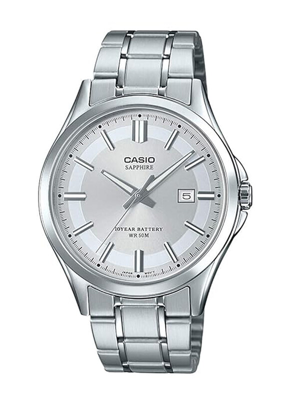 

Casio Analog Watch for Men with Stainless Steel Band, Water Resistant, MTS-100D-7AVEF, Silver