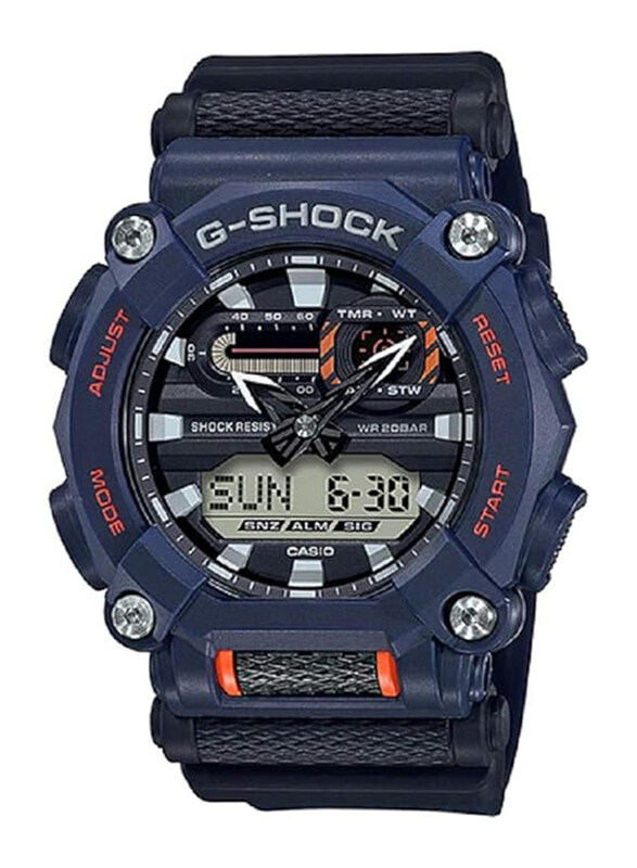 

Casio G-Shock Analog + Digital Watch for Men with Resin Band, Water Resistant, GA-900-2ADR, Blue